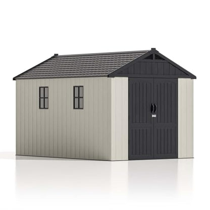 8x12 FT Resin Outdoor Storage Shed with Floor