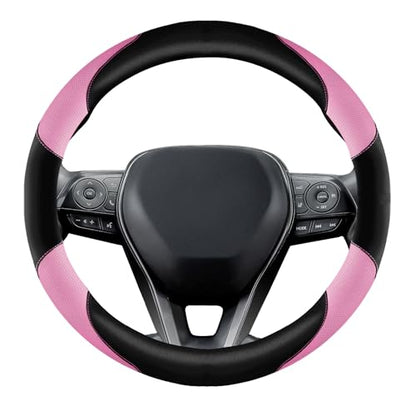 Soft Leather Steering Wheel Cover with Breathable Design and Anti