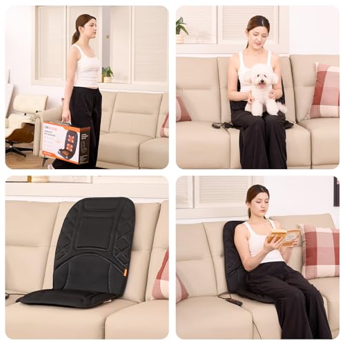 10 Vibrating Massage Nodes Back Massager Chair Pad for Pain Relief