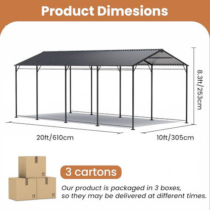 20x40 FT Heavy Duty Metal Carport Kit