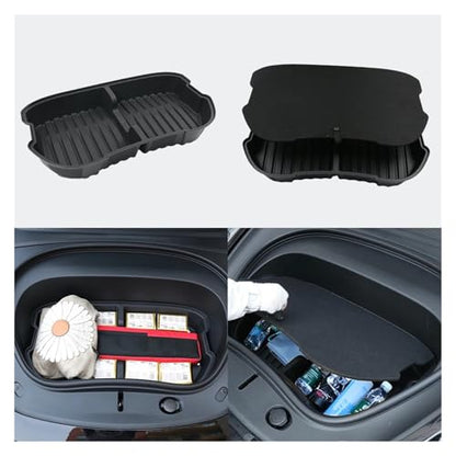 Car Front Trunk Storage Box Frunk Organizer Cargo Protective Tray Compatible For Tesla Model 3 2024 Storage Container