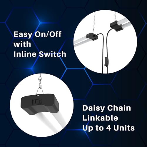 4 FT 40W LED Shop Light Fixture with Inline Switch