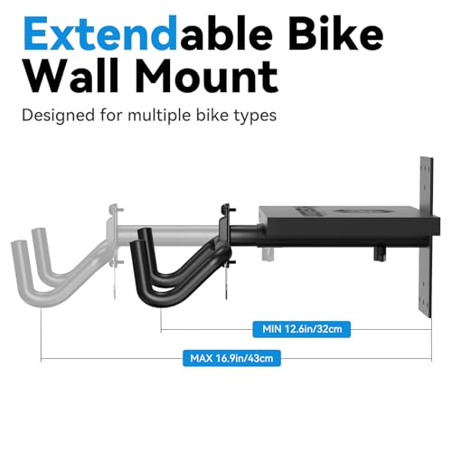 Bike Wall Mount Horizontal with Shelf EVA Foam Padded