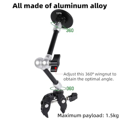 All Metal Magnetic Phone Holder with Super Clamp&10″ Long Arm for Magsafe