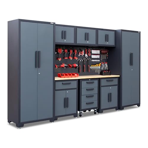 Gray Garage Storage Cabinet System 9
