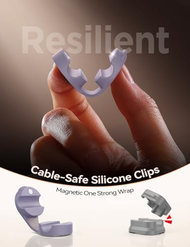 8 Pack Silicone Cord Organizer Magnetic Cable Clips (8 Count)