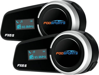FX6S Bluetooth Motorcycle Headset (2 Count)