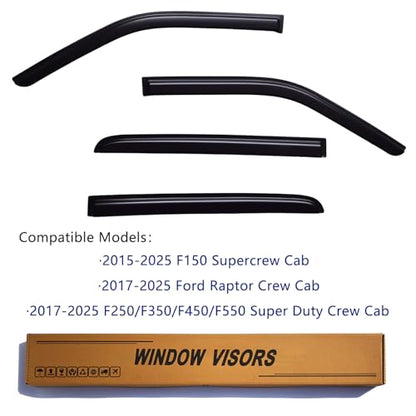 Window Visors Rain Guards Fits 2015