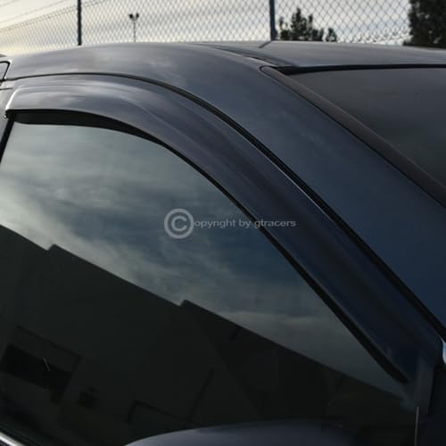 Sun Rain Guard Vent Shade Window Visors 2PC Dark Smoke Tape