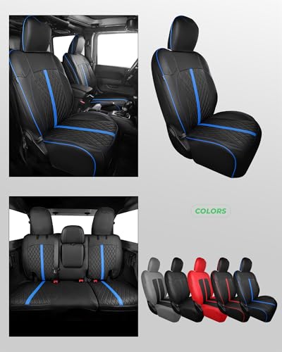 for Jeep Wrangler Leather Custom Car Seat Covers Full Set 4 Door