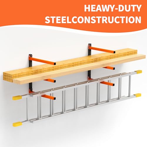 Heavy Duty Wall Mounted Lumber Storage Rack (4 Count)