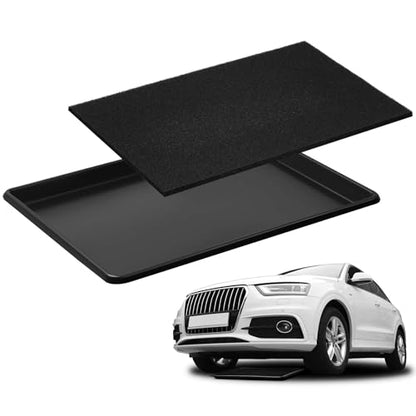 1 Set 27'' x 20''x 1.4'' Oil Drain Drip Pan for Car with Square No Splatter Pad Oil Drip Tray with Mat for Under Car Transmission Garage Automotive Driveway to Keep Floor Clean
