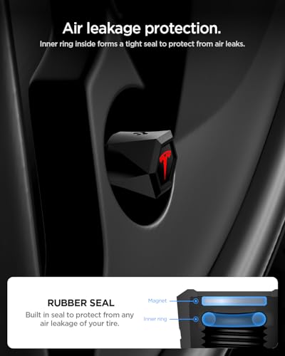 Magnetic Car Tire Valve Caps in Red