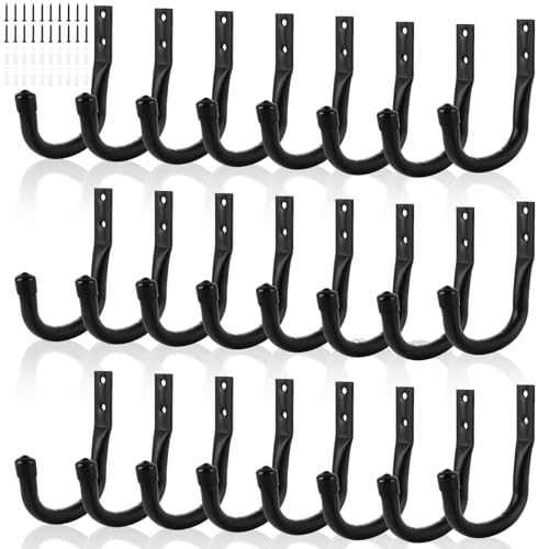 24 Pack Heavy Duty Garage Storage Utility Hooks 3.35" Kayak Wall Hangers Ladder Hooks for Garage (24 Count)