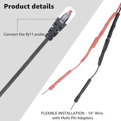 RJ11 Mirror Wire Tap Power Cord Hardwire Kit for Escort Radar Detectors ﻿