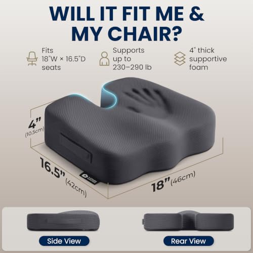 Seat Cushion Memory Foam Chair Cushion for Tailbone Pain Relief