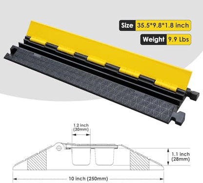 4 Pack Rubber Cable Protector Ramp 2 (4 Count)