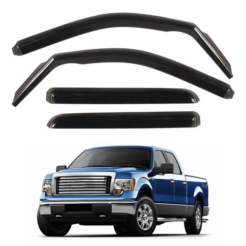 in Channel Rain Guards Fit for Truck 2009 2010 2011 2012 2013 2014 Ford F150 SuperCrew