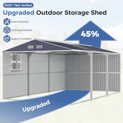 10x16 FT Metal Storage Shed with Reinforced Frame