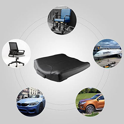Leather Car Memory Foam Heightening Seat Cushion for Short People Driving