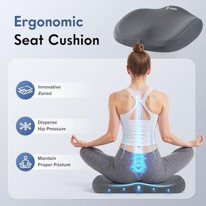 Seat Cushion and Lumbar Support Pillow for Office Chair Car