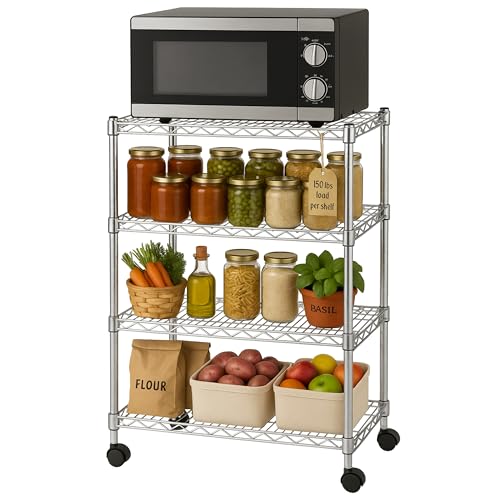 Heavy Duty 4 Tier Wire Shelving Unit Storage Rack