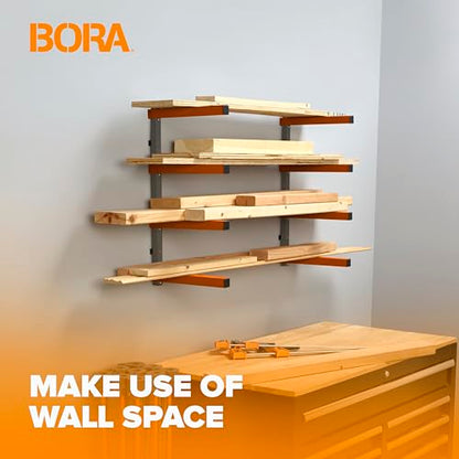 Wood Rack 4 Level Heavy Duty Lumber Storage Rack Wall Mount PBR