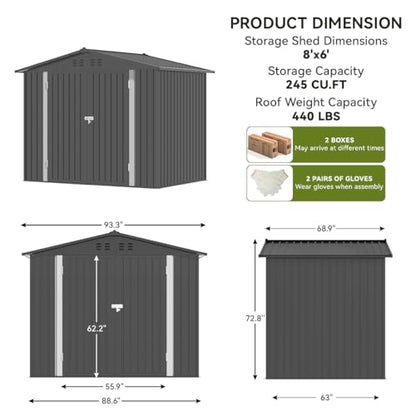 Shed Outdoor Storage Shed Metal (2 Count)