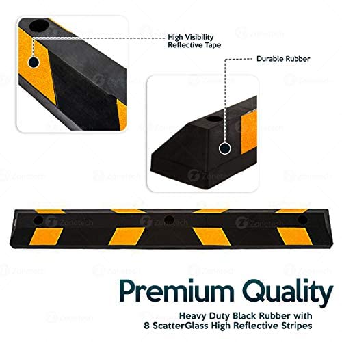 Parking Stopper for Garage Heavy Duty Rubber Parking Curb Stops 72” Garage Parking Stops 10
