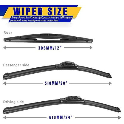 3 Wipers Fits BMW X5 2014