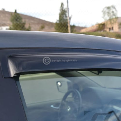 Sun Rain Guard Vent Shade Window Visors 2PC Dark Smoke Tape