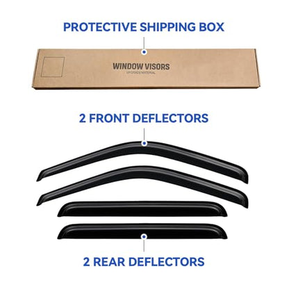 Window Visors Rain Guards for 2000 2001 2002 2003 2004 2005 Ford Excursion