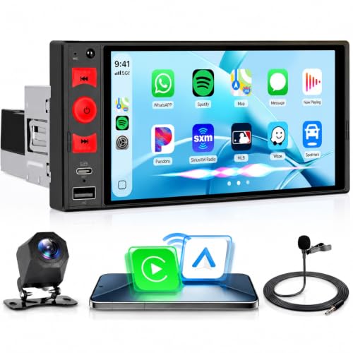 4G+64G Android Single Din Car Stereo Wireless Carplay Android Auto
