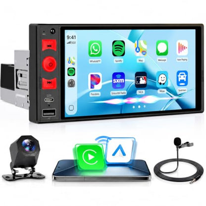 4G+64G Android Single Din Car Stereo Wireless Carplay Android Auto