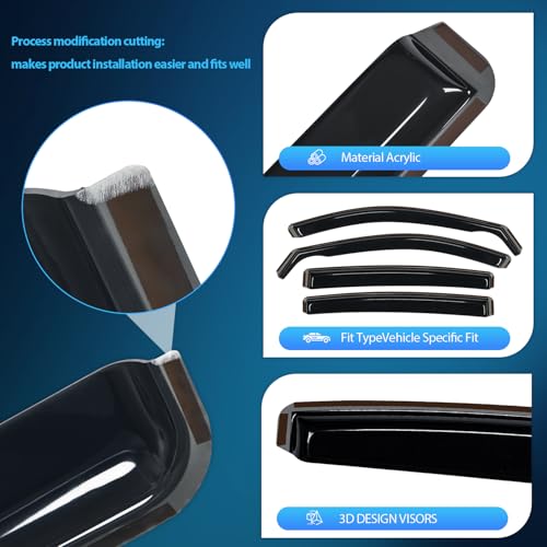 Vent Window Visors for Altima 2019 2020 2021 2022 2023 2024 2025 (4 Count)