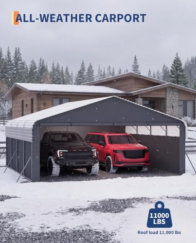 20'X20'X9' Metal Carport for 2 Cars