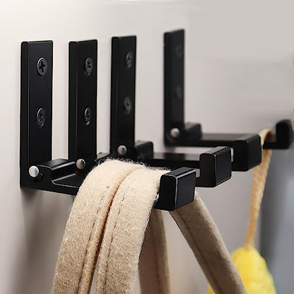 Folding Coat Hooks 4pcs Foldable Hook Wall Mounted for Hanging Coat (4 Count)
