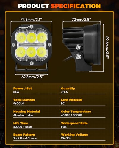 XP Ultra Series 3 Inch LED Pod Offroad Light with DRL & Turn Signal (2 Count)