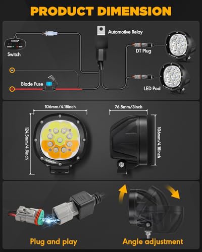 P4 Series 4In Round Offroad Light (2 Count)
