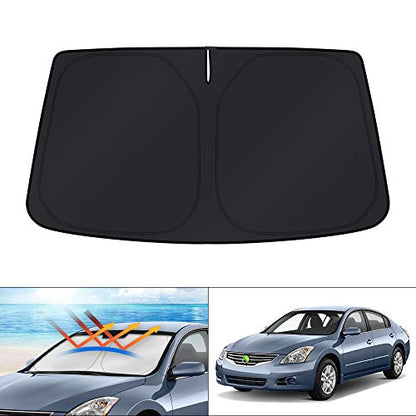 Windshield Sun Shade for 2007 2008 2009 2010 2011 2012 Nissan Altima Accessories Custom Fit Sunshade Foldable Sun Visor Protector Blocks UV Rays Keep Your Car Cooler