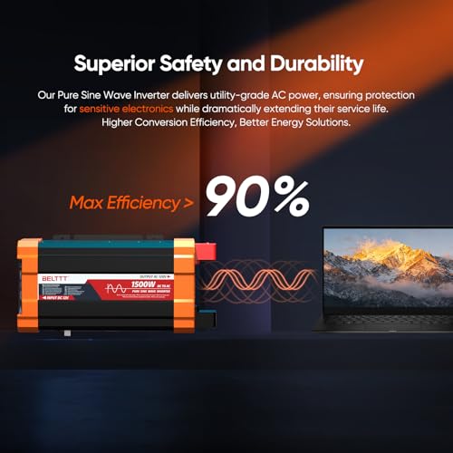 1500W Pure Sine Wave Inverter 12V to 110V Converter