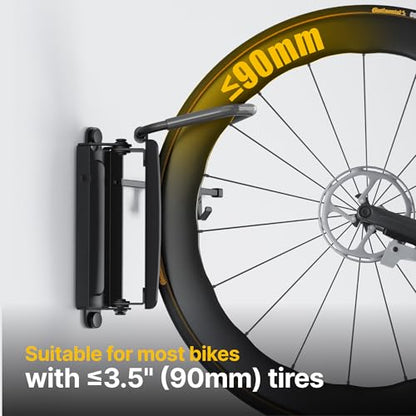 Swivel Bike Wall Mount with 2 Storage Hooks