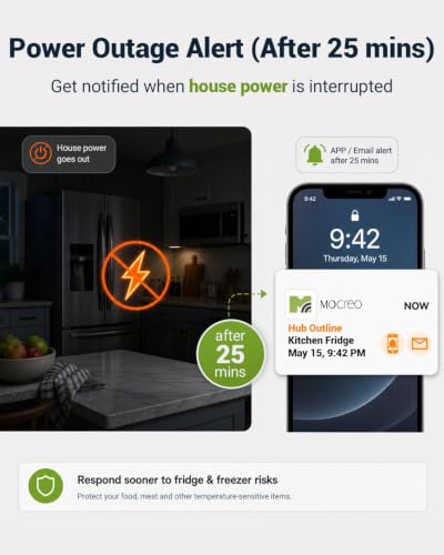 WiFi Freezer Thermometer Alarm with Digital Monitor Hub