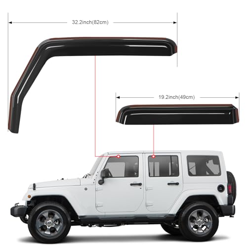 in Channel Rain Guards for Jeep Wrangler JK 2007