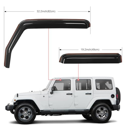 in Channel Rain Guards for Jeep Wrangler JK 2007