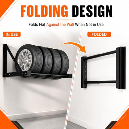 Wall Mounted Folding Tire Rack
