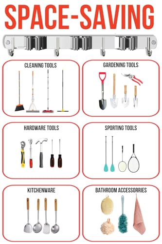 Mop and Broom Holder Wall Mount