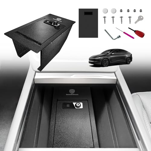 for 2026+ Tesla New Model Y Juniper Center Console Safe Gun Safe Vault Hidden Console Storage LockBox Anti