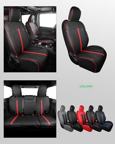 for Jeep Wrangler Leather Custom Car Seat Covers Full Set 4 Door