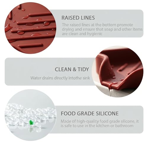 Silicone Soap Dish with Drain Spout